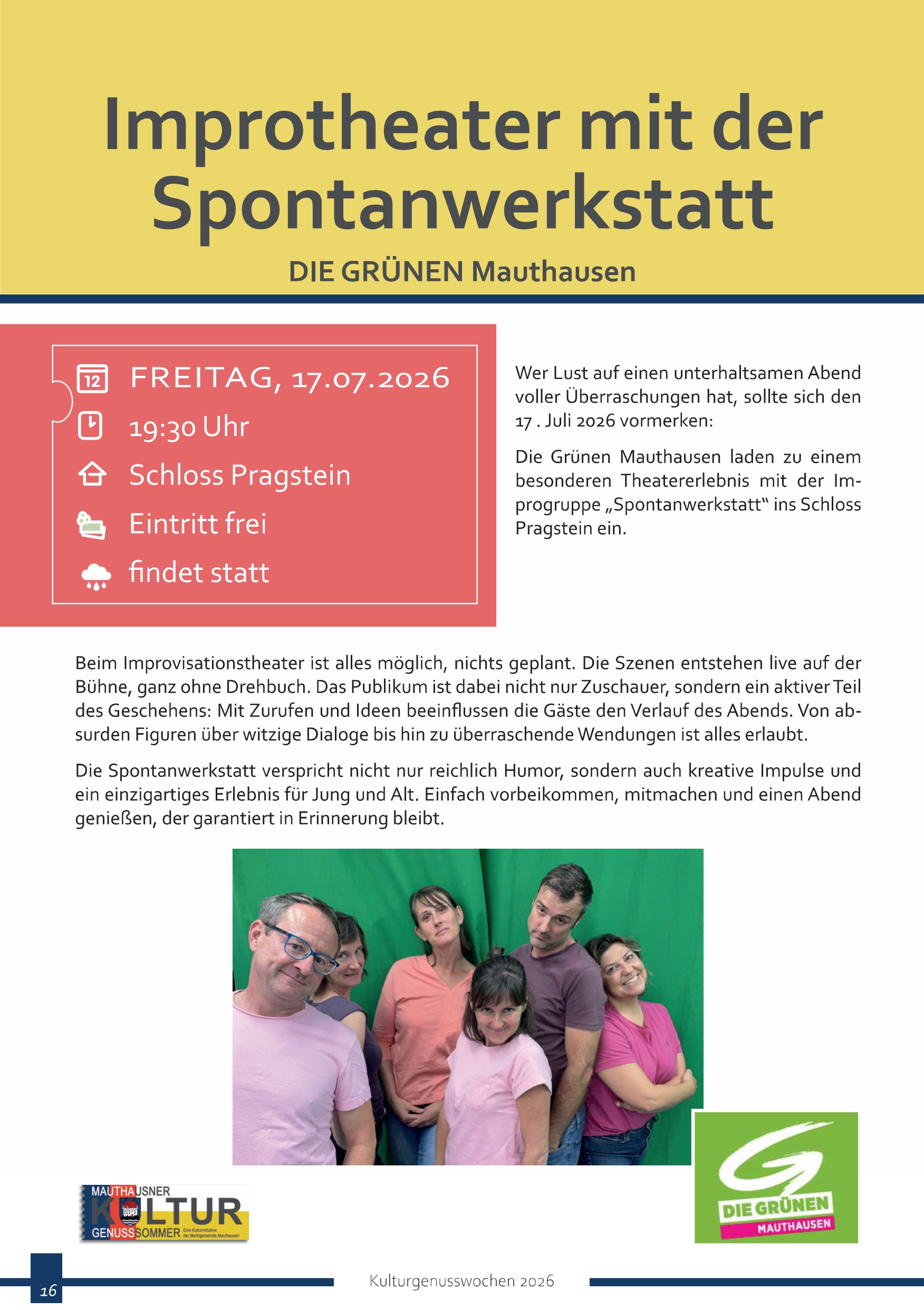 Termine für Auftritte